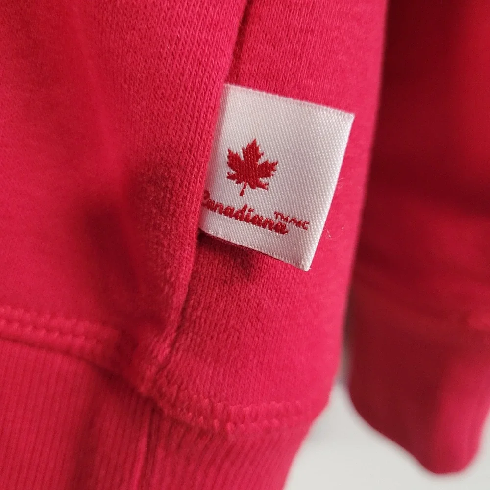 Canada Canadiana‎ Mens Red Graphic Maple Leaf Full Zip Hoodie Jacket Size 4X